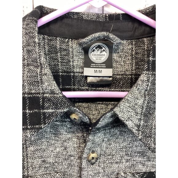 Colorado Clothing Mens Flannel Button Down Shirt | Balck Size M - Picture 2 of 5